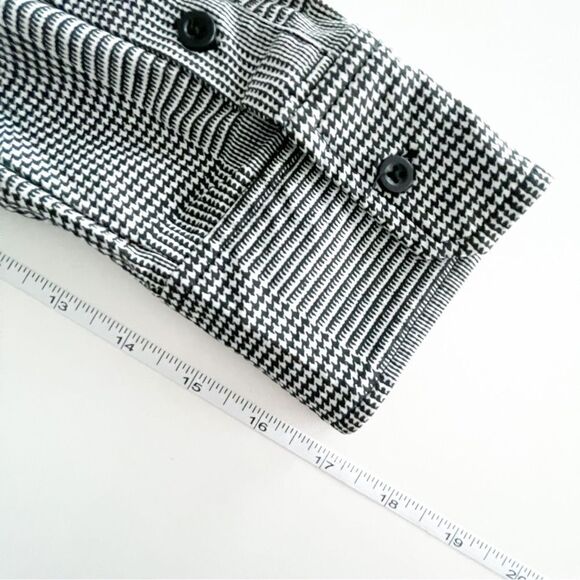 Tribal Tunic Blouse Houndstooth Soft Black White V-Neck Women's S Stretchy - Picture 6 of 8